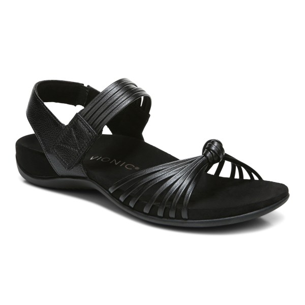 Vionic Sandals Ireland - Talulah 3/4 Strap Sandal Black - Womens Shoes Online | SZVOY-0827